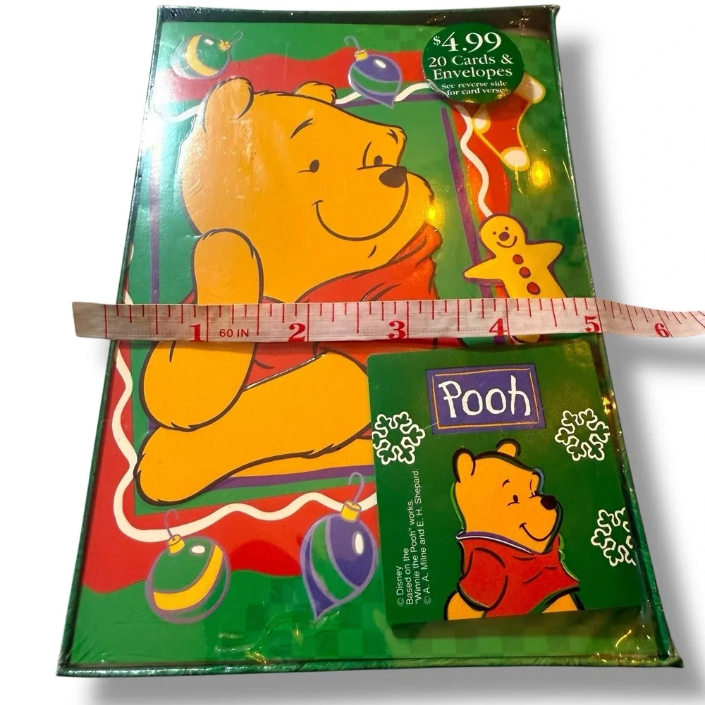 Vintage 1999 Winnie the Pooh Gingerbread 20 Christmas Cards & Envelopes Unopened